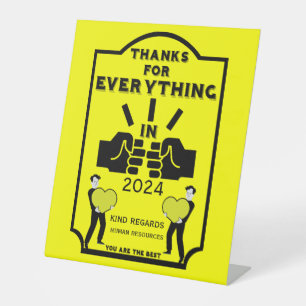 Dank je wel van Human Resources Reclamebord Met Voetstuk