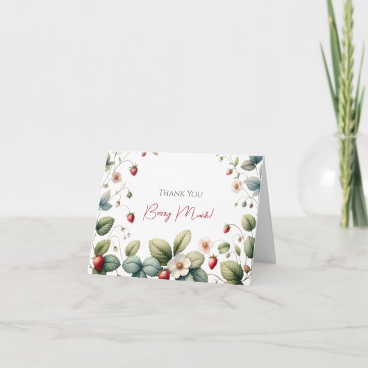 Dank je wel veel, aardbei dank je wel kaarten (Voorkant)