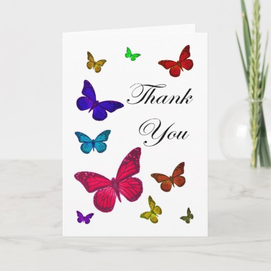 Dank je wel vlinders bedankkaart (Voorkant)