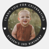 Dank je wel voor de verjaardagsfoto ronde sticker (Voorkant)