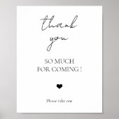 Dank je wel voor het komen bruidsgunst poster (Voorkant)