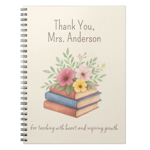 Dank je wel, Waterverf Flowers Notitieboek
