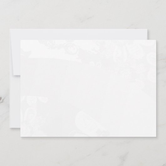 "Dank je wel!" Witte bloemen&grijs Bedankkaart (Achterkant)