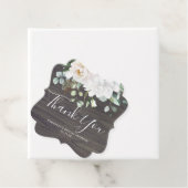 Dank je wel Witte Bloemen Rustieke Houten Bruidsdo Bedankjes Labels (In situ)