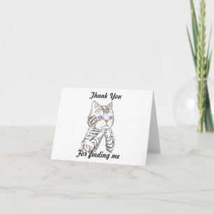 Dank je wel - zorg voor de kat bedankkaart