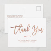 Dank je | White Custom Retail Small Business Briefkaart (Voorkant / Achterkant)