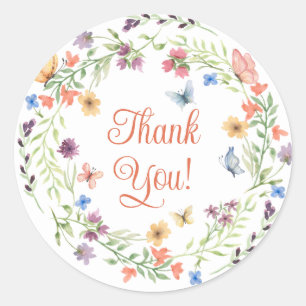 Dank Je Wilde Bloemen Vlinders Sticker