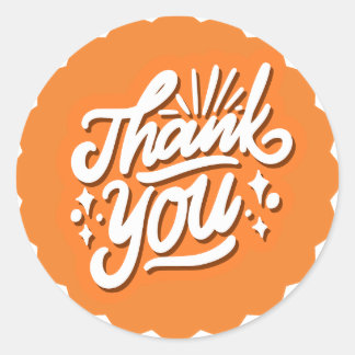 Dank Je Wit op Oranje Ronde Sticker