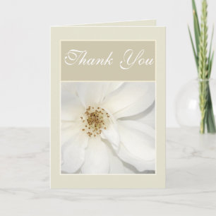 "Dank je" witte beige bloem bloem roos Bedankkaart