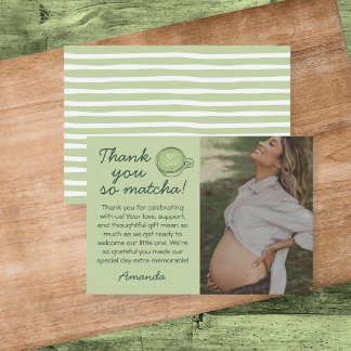 Dank Je Zo Matcha Baby Shower Foto Bedankkaart