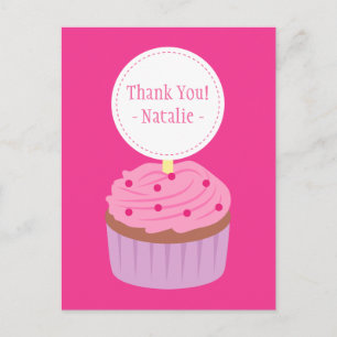 Dank je, Zoete Cupcake, Roze Briefkaart