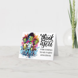 DANK JE zombiekostuums voor kinderen Bedankkaart