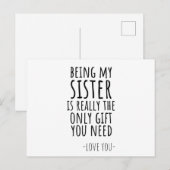 dank je zus waardering, voor zus, zus, briefkaart (Voorkant / Achterkant)