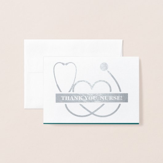 Dank je, zuster. Stethoscoop en Daisy Luxe Folie Kaarten (Voorkant met envelop)