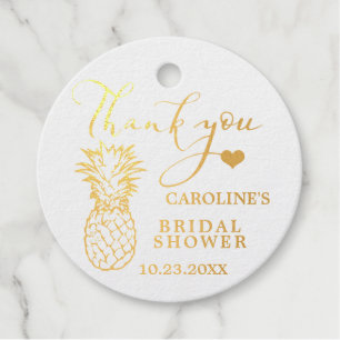 DANK JEWEL Ananas Goud Folie Bruidsfeest Bedankjes Labels
