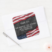 Dank jullie veteranen. vierkante sticker (Envelop)