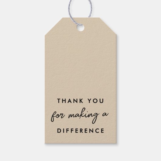Dank jullie voor het maken van een verschil cadeaulabel (Voorkant)