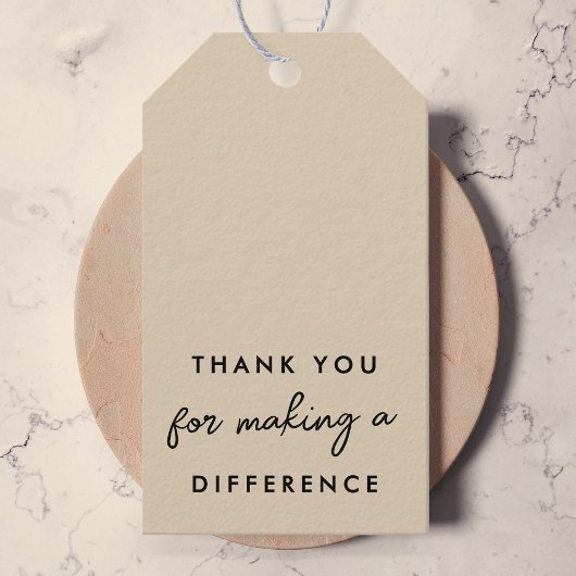 Dank jullie voor het maken van een verschil cadeaulabel