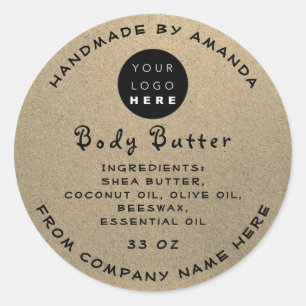 Dank Logo Handmade Cosmetic Paper Kraft Ronde Sticker