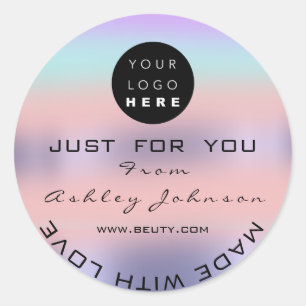 Dank Logo Holograph ROZE Ombre Violet Ronde Sticker