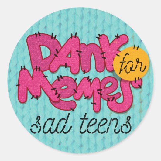"Dank memes voor trieste tiener" sticker (Voorkant)