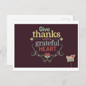 Dank met een dankbaar Hart Briefkaart (Voorkant / Achterkant)