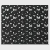 Dank moo zwart-wit inpakpapier (Vlak)