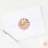 Dank Naam 16e Bruids Glitter Ballon Goud Confett Ronde Sticker (Envelop)