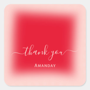 Dank Naam Blush Rood Roze  Bruidsmeisje Sweet16 Vierkante Sticker