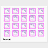 Dank Naam Glitter Bruidslief 16e Paarse Roze Vierkante Sticker (Vel)