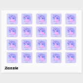 Dank naam holografisch roze bruids- koninklijk bla vierkante sticker (Vel)