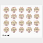 Dank Name 25e Verjaardagsfeest Glitter Drips Roos Ronde Sticker (Vel)