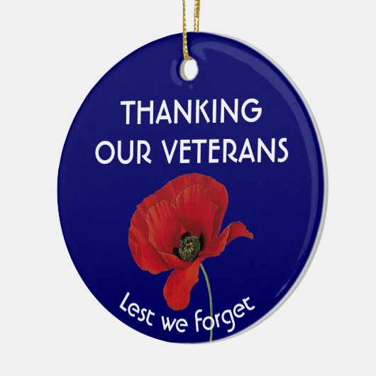 DANK ONZE VETERANEN ZOLANG we Poppie vergeten Keramisch Ornament (Links)
