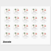 Dank Rose Naam Datum Witte Gouden Lichten Klimop Ronde Sticker (Vel)