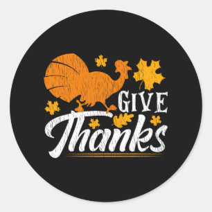 Dank Rustieke Herfst Kalkoen Thanksgiving Geschenk Ronde Sticker