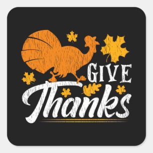 Dank Rustieke Herfst Kalkoen Thanksgiving Geschenk Vierkante Sticker