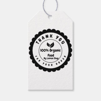 Dank u 100% biologisch voedsel cadeaulabel