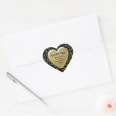 Dank u - 40 Nummer Patroon Zwart en Goud Hart Sticker (Envelop)