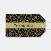 Dank u 40e verjaardag goud / zwart nummerpatroon cadeaulabel (Voorkant (Horizontaal))