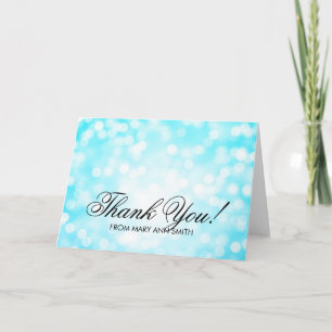 "Dank u" 50e verjaardag Turquoise glitter Lights Bedankkaart