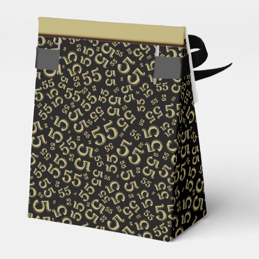 Dank u: 55e verjaardag thema goud/zwart bedankdoosjes (Achterkant)