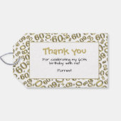 Dank u 60ste Verjaardag Nummer Patroon Zwart/Wit Cadeaulabel (Achterkant Horizontaal)