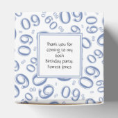 Dank u 60th Nummer Patroon Blauw/Wit Bedankdoosjes (Bovenkant)