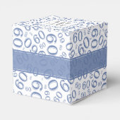 Dank u 60th Nummer Patroon Blauw/Wit Bedankdoosjes (Achterkant)