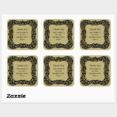 Dank u: 60th Nummerpatroon Gouden/Zwarte Steun Vierkante Sticker (Vel)