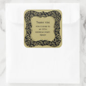 Dank u: 60th Nummerpatroon Gouden/Zwarte Steun Vierkante Sticker (Tas)