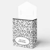 Dank u 65e verjaardag zwart/wit nummerpatroon bedankdoosjes (Geopend)