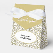 Dank u 65th Verjaardag Goud/Wit Nummer Patroon Bedankdoosjes (Voorkant Zijde)