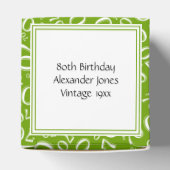 "Dank u" 70e verjaardag groen nummer patroon Bedankdoosjes (Bovenkant)