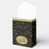 Dank u 75e Goud/Zwart Willekeurig Getal Patroon Bedankdoosjes (Geopend)